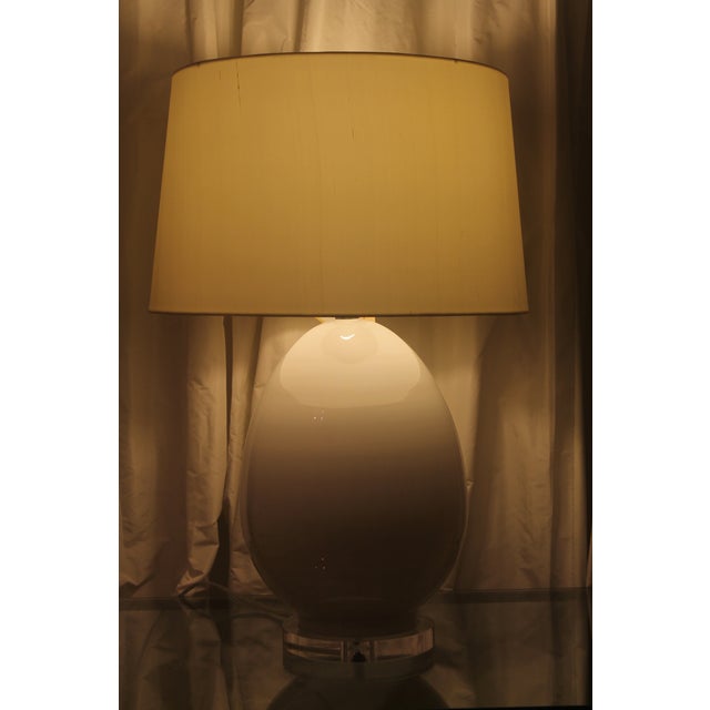 Modern EggShaped White Glass Table Lamp Chairish