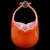 Beautiful vintage Murano hand blown orange, controlled bubbles and gold flecks Italian art glass flower basket / vase. The...