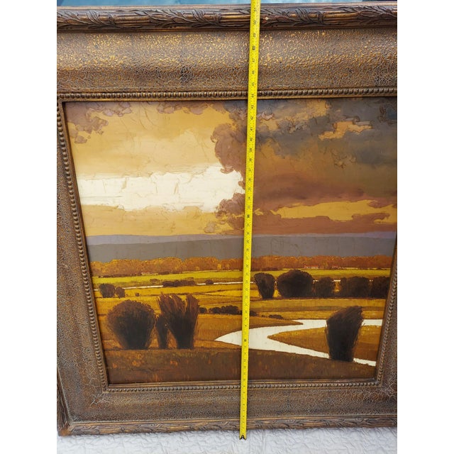 Tony King Large Oil Painting Signed Landscape Road Southwest Western Country Moody Warm For Sale - Image 11 of 12