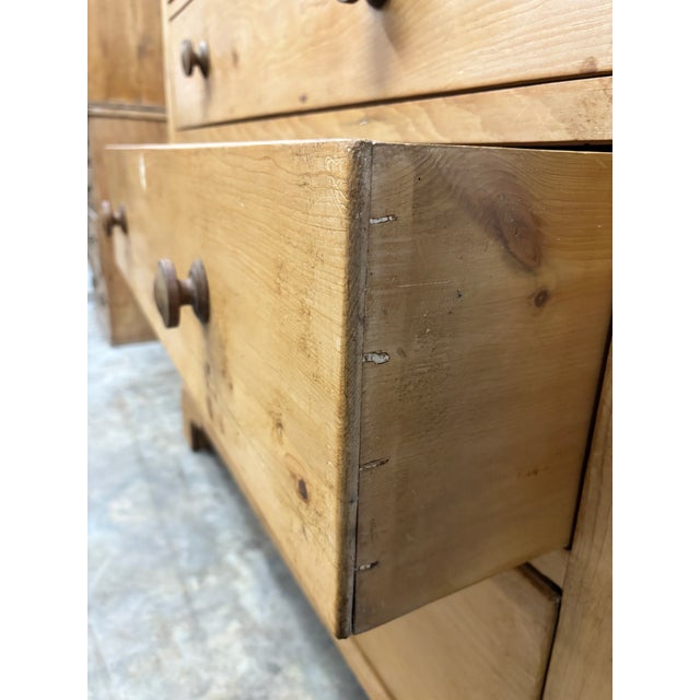 English Antique English Pine Linen Box Chest of Drawers For Sale - Image 3 of 10