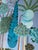 Paper Blue Chinoiserie Mural | Hand-Painted Xuan Paper Wallpaper With Birds, Tropical Foliage & Leopard | Set of 4 For Sale - Image 7 of 7
