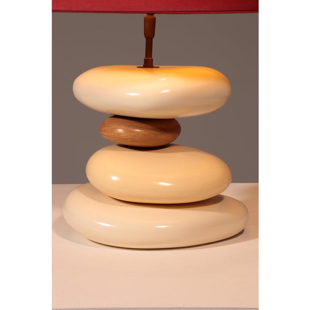 Metal France Pebble Table Lamp by François Chatain, 1980s For Sale - Image 7 of 14