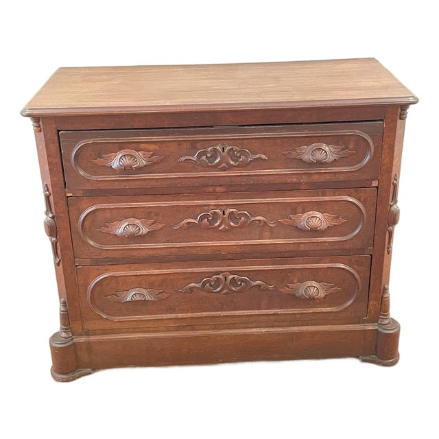 Antique 19th Century Victorian Eastlake Walnut Dresser For Sale