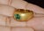 Certified Natural 1.62cts Emerald Solid 18k 750 Gold Dome Signet Ring Band, Size 6.5 For Sale - Image 4 of 12