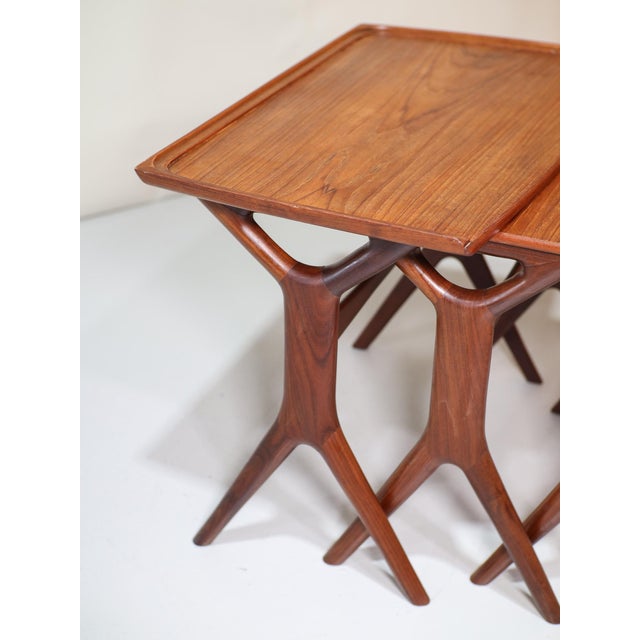 CFC Silkeborg Nesting Tables in Teak by Johannes Andersen for CFC Silkeborg, Denmark, 1960s, Set of 3 For Sale - Image 4 of 13