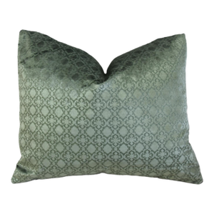 French Designer Green Velvet Feather/Down Pillow