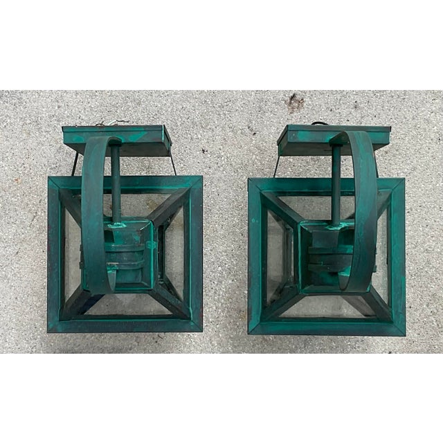 High-End Solid Copper Outdoor Lanterns Made in Usa For Sale - Image 10 of 15