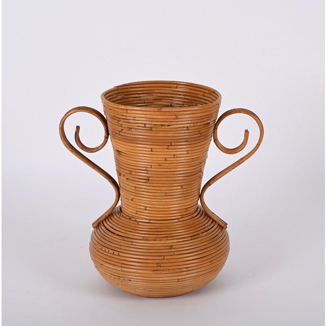 Bamboo and Rattan Vase by Vivai del Sud, Italy, 1970s For Sale - Image 16 of 17