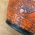 Burnt Orange Cinnabar Hibachi with Hand-Carved Designs For Sale - Image 4 of 12