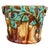 Majolica cache pot with leaves & branches, circa 1890.