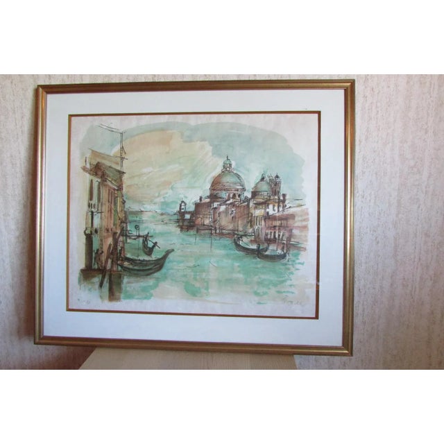 Vintage Venice 8 Color Lithograph by Jean Pradel For Sale - Image 7 of 7