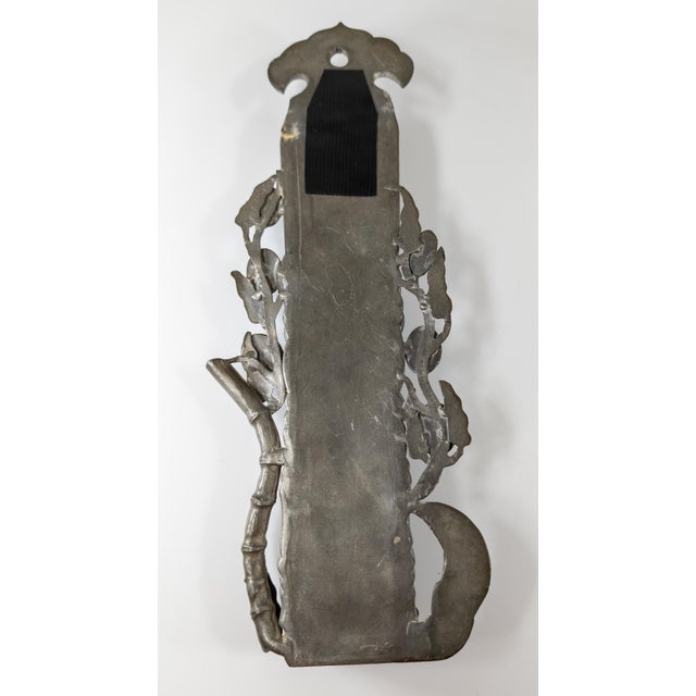 19th Century Chinese Pewter Bamboo Form Wall Pocket Vase For Sale - Image 12 of 12