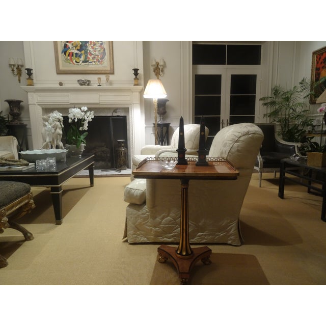 Mid 20th Century English Regency Guéridons Side Tables With Pierced Brass Gallery a Pair For Sale In Los Angeles - Image 6 of 9