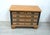 Beautiful art deco chest of drawers in natural oak with dark gray accents, from the 1920s with 3 large and 2 small...