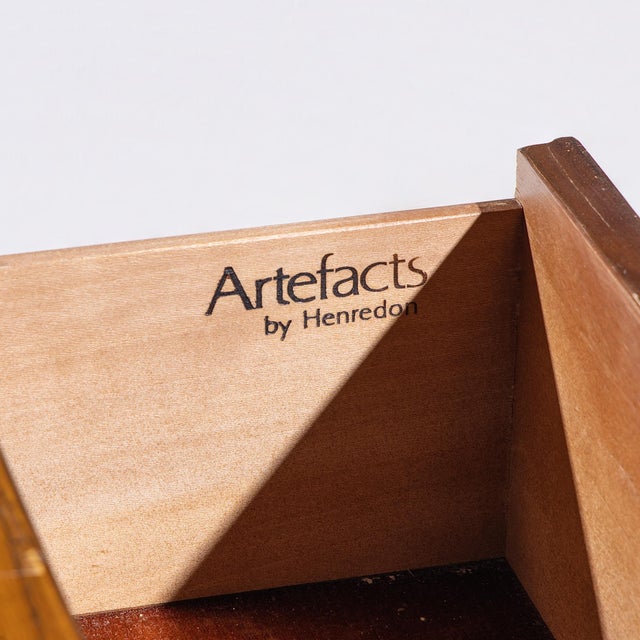 Brown Henredon Campaign Mid Century Oak and Brass Nightstand For Sale - Image 8 of 8