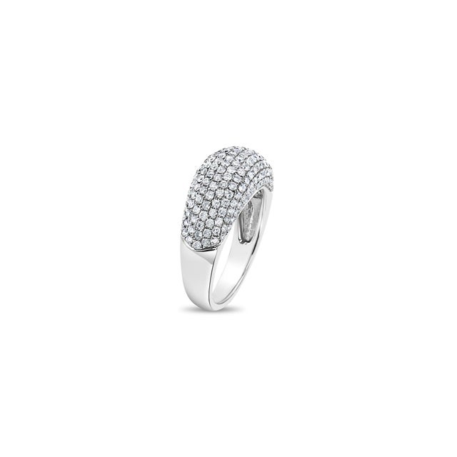 Contemporary 2 Carat Diamond Pave Wedding Band 18k White Gold, Size 6 For Sale - Image 3 of 5