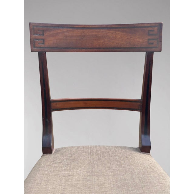 Antique Regency Mahogany Ebony Inlay Dining Chairs, 1800, Set of 8 For Sale - Image 4 of 14