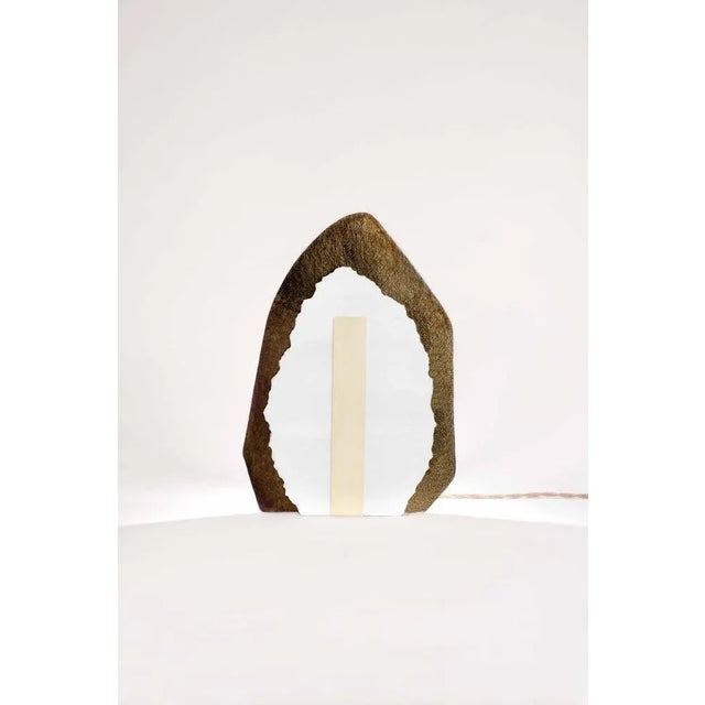 Clair obscur table lamp by marie jeunet dimensions: w 26 x d 12 x h 37 cm materials: brass, glass on a brass base are...