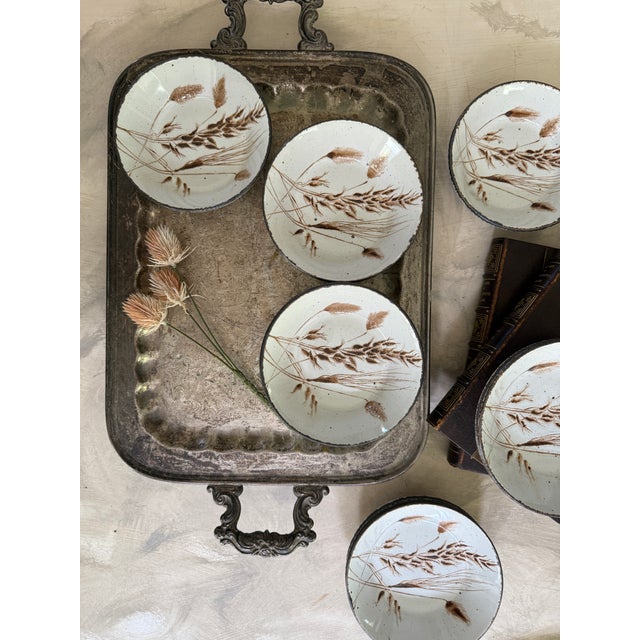 Coffee 1970s Set of Fourteen (14) Midwinter Wild Oats Stonehenge Bowls, Made in England, Wedgwood Group, Rustic Farmhouse Dinnerware For Sale - Image 8 of 12