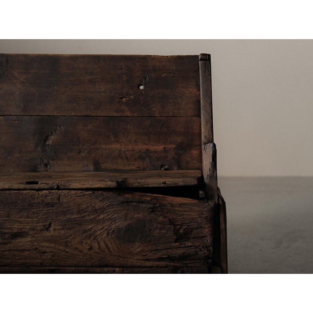 Alpine Folk Art Larch Storage Bench, Piedmont, Italy, Late 18th Century For Sale - Image 9 of 16