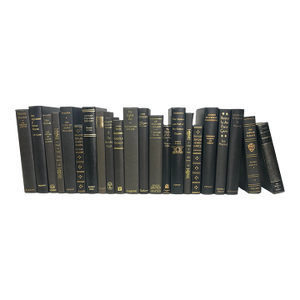 Decorative Books - Vintage Onyx & Gold Books - Black Books by the Foot