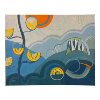 “High Meadow Blue” Oil on Linen by Nancy M. Vignola For Sale