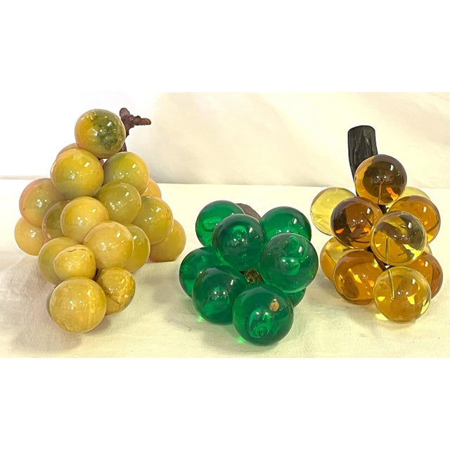 1960's Collection of Mediterranean Style Lucite Grape Clusters Set of