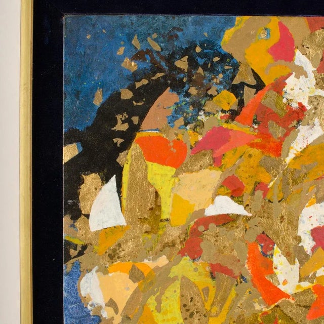 Paint Abstract Expressionist Mixed-Media Painting by Hans Kline Entitled "Circus Tumblers", Framed For Sale - Image 7 of 13