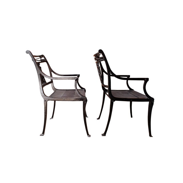Molla Diana the Huntress Powder Coated Iron Chairs — A Pair For Sale - Image 11 of 12