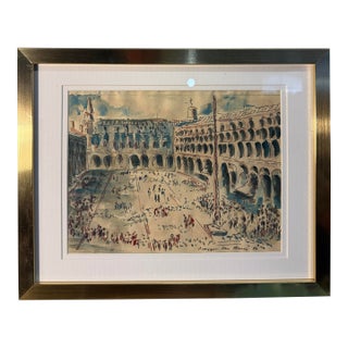 Original Water Color of the Piazzo San Marco in Venice Italy Vintage Watercolor From ‘86 For Sale