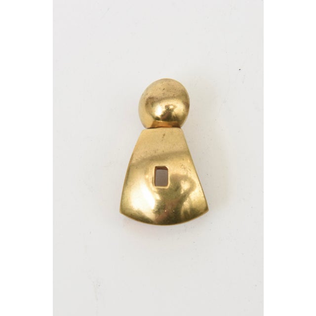 1980s Vintage Steven Vaubel Gold Plated Sculptural Pierced Dangle Earrings, 1980's For Sale - Image 5 of 10