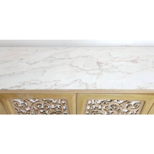 Large Italian Parchment & Marble Buffet, 1959 For Sale - Image 13 of 15