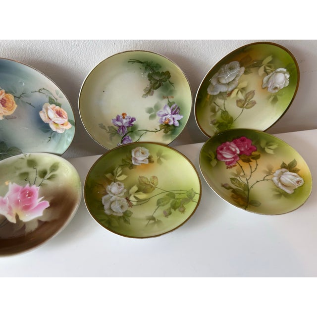 Mid 20th Century Vintage p.s.a.g. Bavarian Porcelain Small 6" Plates Signed Ragouse-Set of 8 For Sale - Image 5 of 12