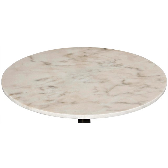 Contemporary Cobus Side Table in Black Metal with White Stone For Sale - Image 3 of 5