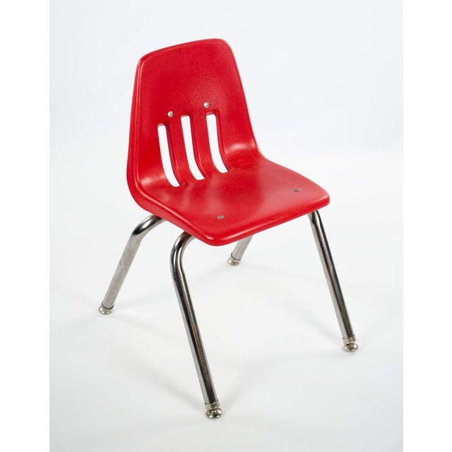 Virco MidCentury Red Stacking School Chairs Set of 4 Chairish