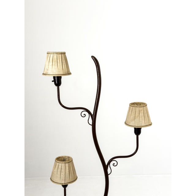 Swedish Grace Sculptural Floor Lamp attributed to Tor Wolfenstein for Bjerkås, Sweden, 1930s For Sale - Image 6 of 12
