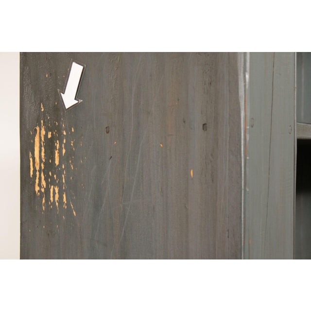 Blue Benchmade Farmhouse Style Painted Hutch For Sale - Image 8 of 12