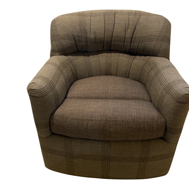 Sherrill Upholstered Swivel Club Chair For Sale