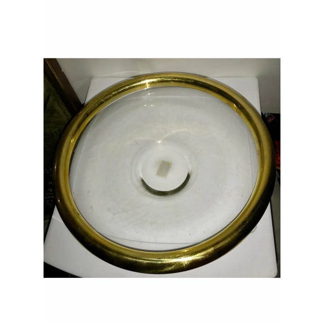 Gold Vintage Lavorazione Artigiana a Mano Italian Large Glass Bowl For Sale - Image 8 of 13