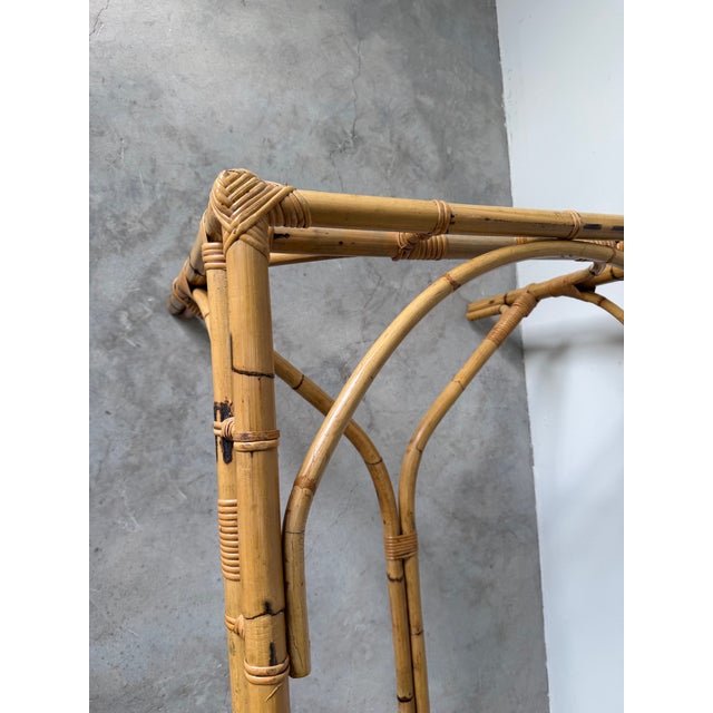 Vintage Dal Vera Italian Rattan & Bamboo Rectangular Dining Table With Glass Top For Sale - Image 13 of 16