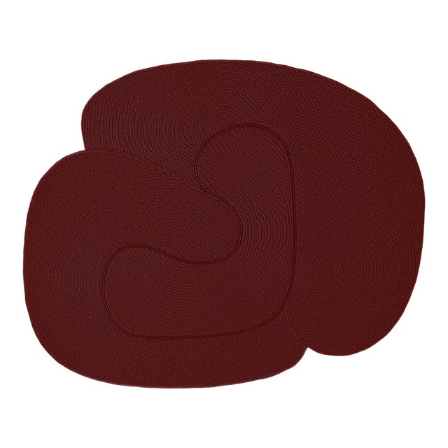 Riff Rug, 4x6ft, Red, From Souda, Braided, Coiled Wool Area Rug For Sale