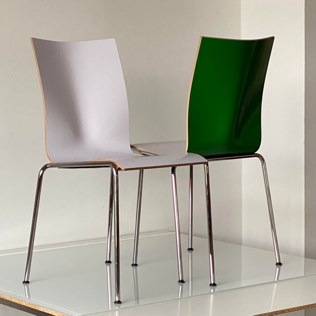 Green and White Chairs by Erik Magnussen for Engelbrechts, 1990s, Set of 12 For Sale - Image 6 of 18