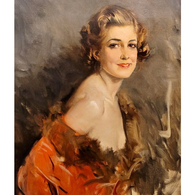1930s Howard Chandler Christy-1930 Portrait of an American Model -Oil Painting For Sale - Image 5 of 11