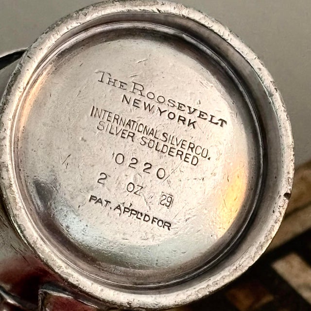 Mid-Century Modern 1930s Hotel Silver Creamer “The Roosevelt New York” For Sale - Image 3 of 7