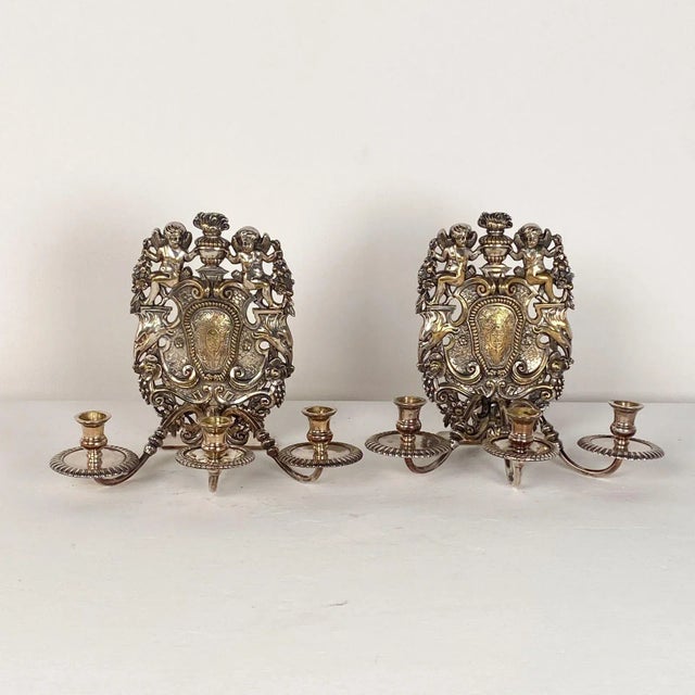 Pair of Charles I Style Sconces, England Circa 1850 For Sale - Image 11 of 11