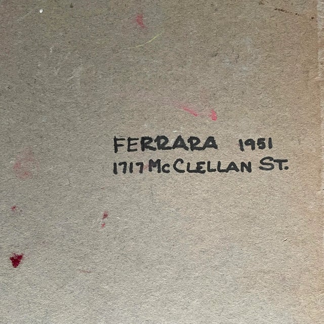 Anthony A. Ferrara - Impressionist Still Life With Wine and Oranges, Signed (1951, Oil on Board) For Sale In Philadelphia - Image 6 of 7