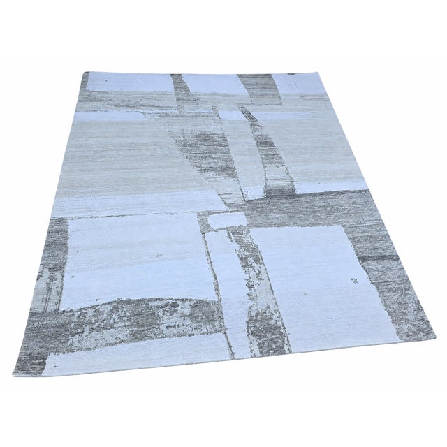 Rh Nihal Wool Rug – 10' × 14' Multi Grey | 100% Hand-Spun Wool | Hand-Knotted | Abstract Geometric Design | Made in Nepal For Sale - Image 10 of 18