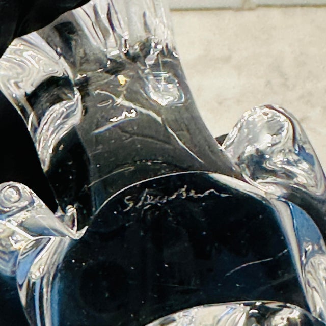 Mid Century Modern Steuben Glass Crystal Songbird Figurine Paperweight For Sale In Chicago - Image 6 of 6