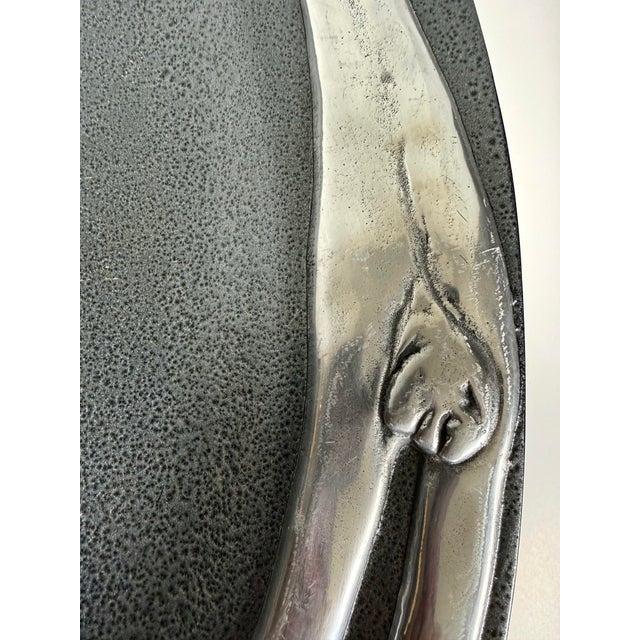 Silver Modern Carrol Boyes Signed Figural Cast Aluminum and Powder-Coated Oval Platter For Sale - Image 8 of 11