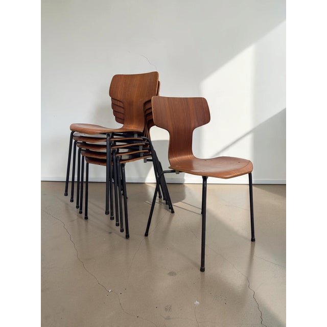 Vintage Model 3103 Dining Chairs by Arne Jacobsen for Fritz Hansen, 1960s, Set of 6 For Sale - Image 11 of 18